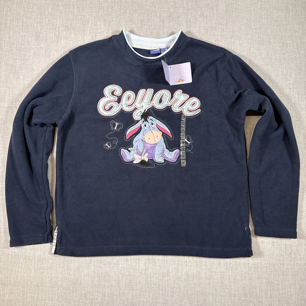 Vintage Disney Store Exclusive Women's Med Eeyore Purple Fleece Sweater Pullover